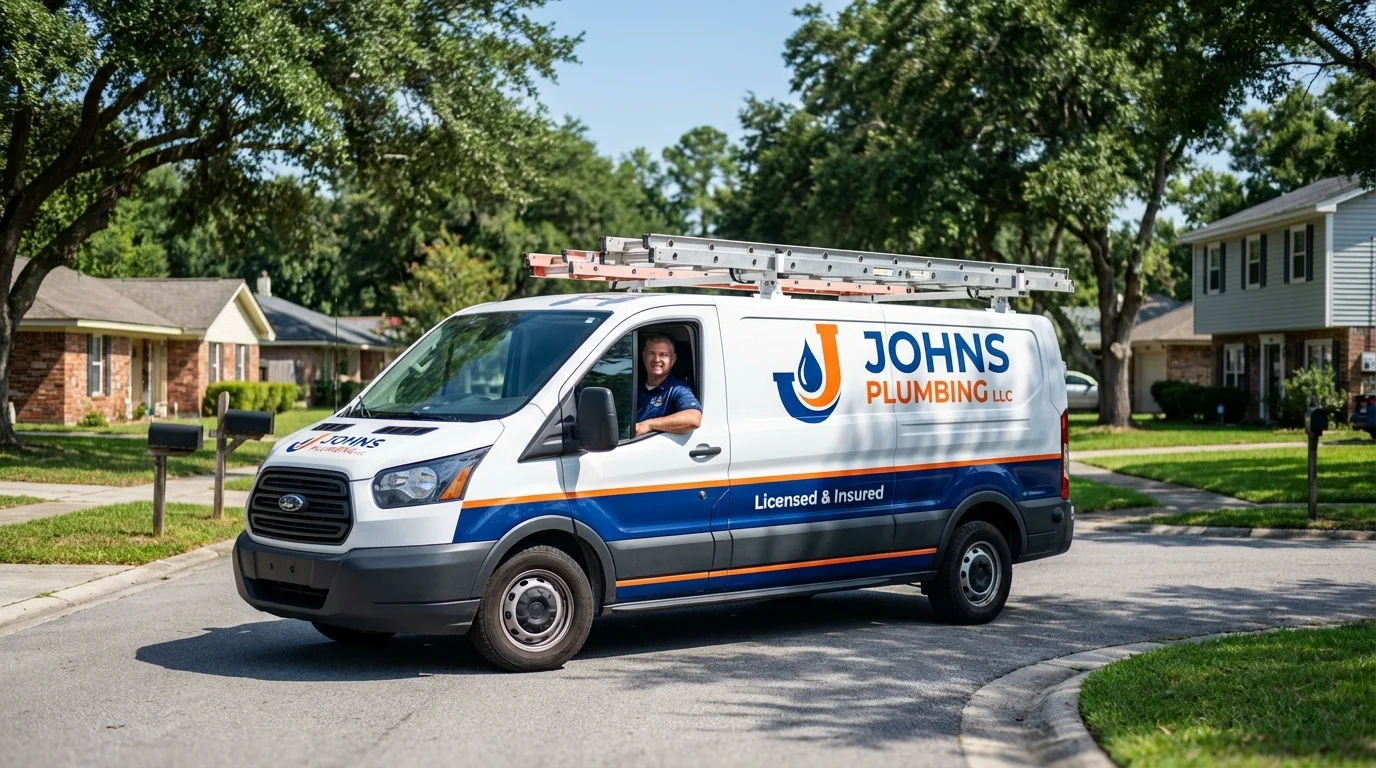 Johns Plumbing LLC service van in Elizabethtown, PA